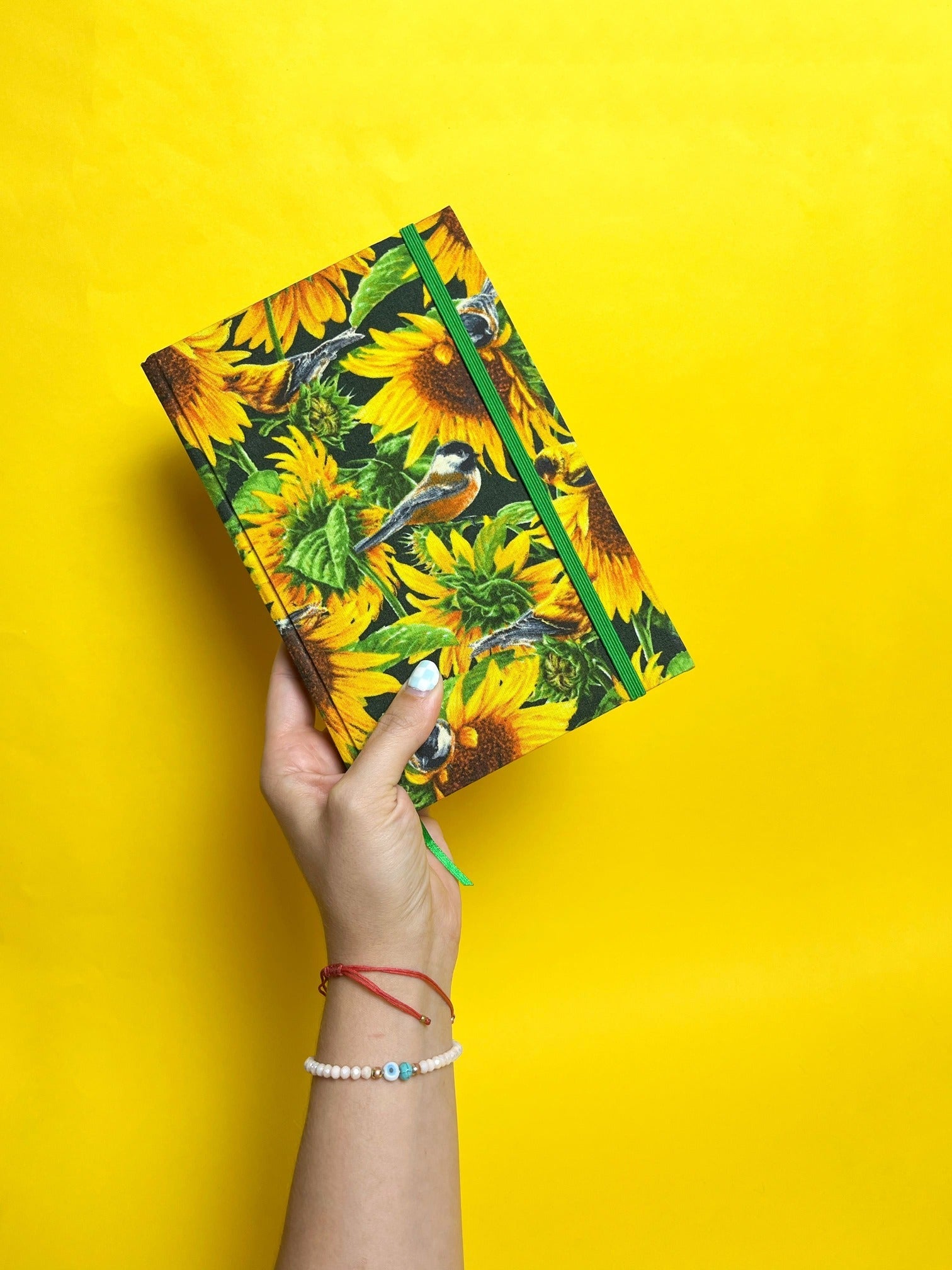Libreta Clásica | Hojas líneas | Girasoles y Aves