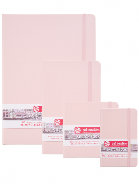 Sketchbook Art Creation Rosa Pastel | 140gr, 80 hojas | 3 tamaños