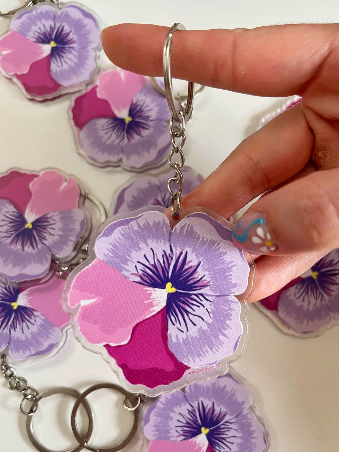 Llavero Flor Pensamiento