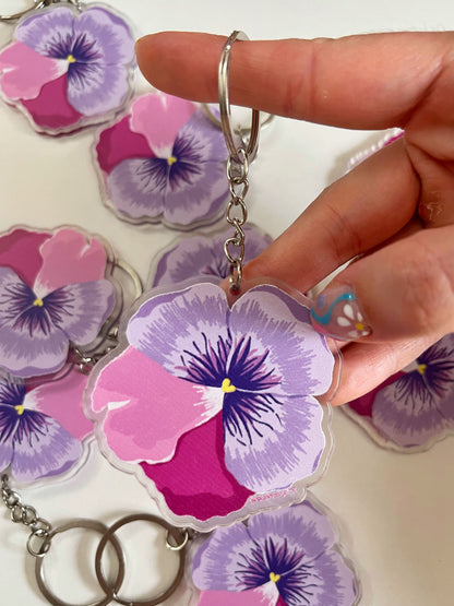 Llavero Flor Pensamiento