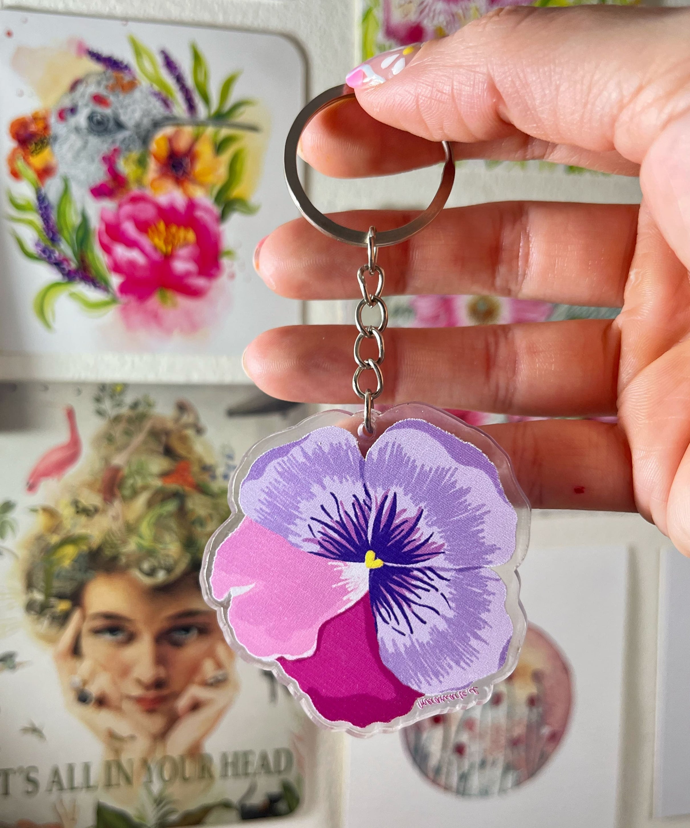 Llavero Flor Pensamiento