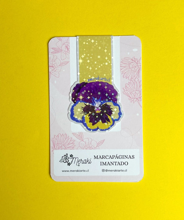 Marcapáginas Imantado | Flor Pensamiento Morado