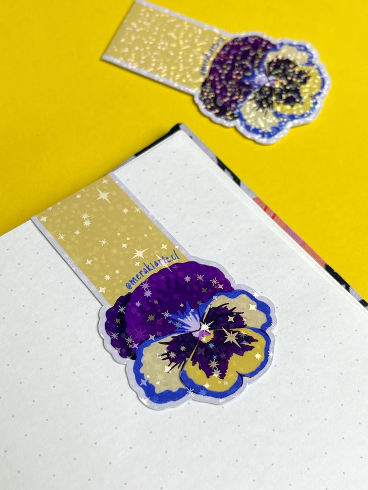 Marcapáginas Imantado | Flor Pensamiento Morado