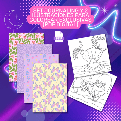 PACK ★: PIXIE | Libro pocket para colorear + Stickers + PDF journaling y coloring + Imán