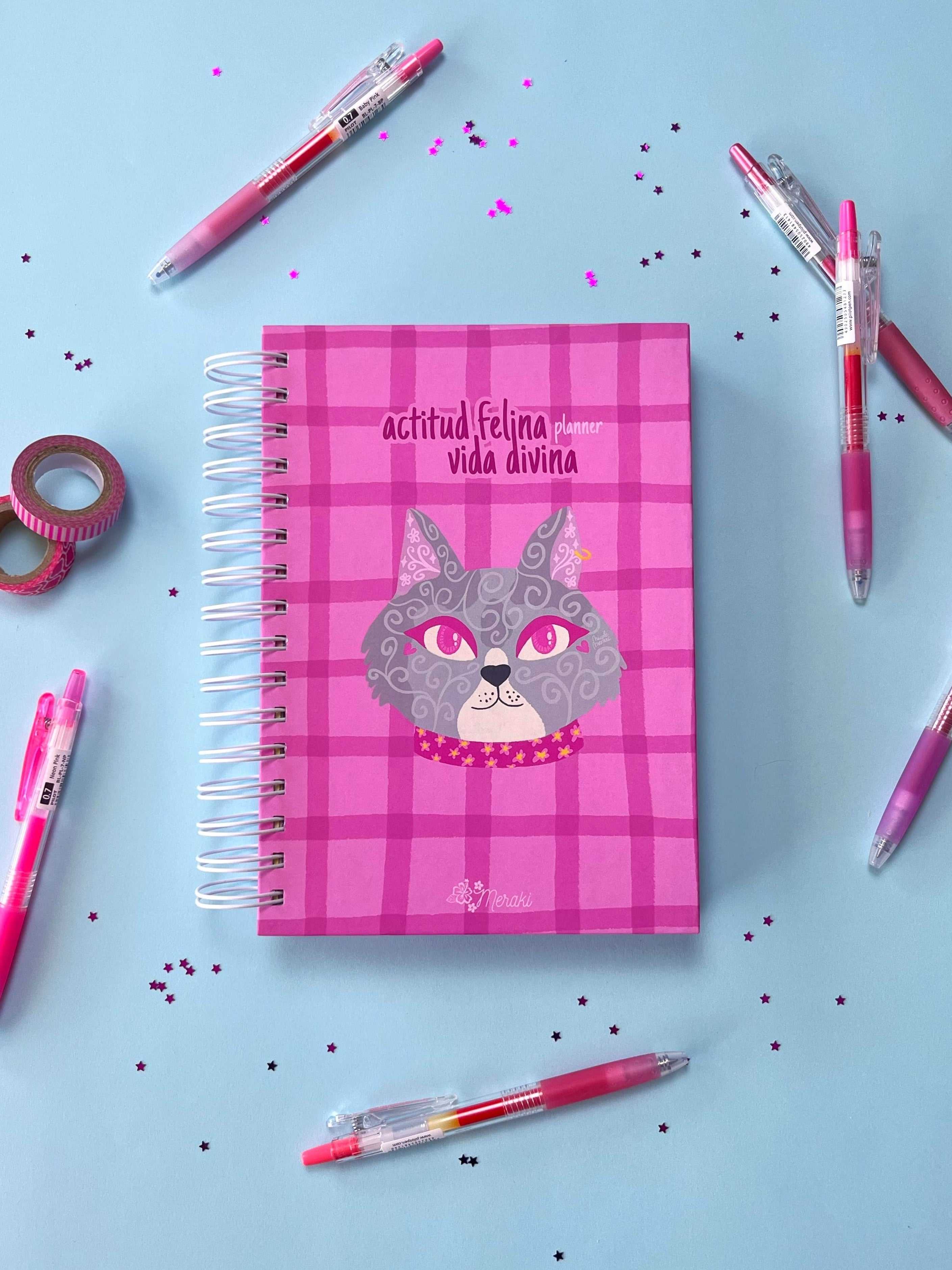 "Actitud Felina" 🐈 - Planner Meraki Sin Fechas