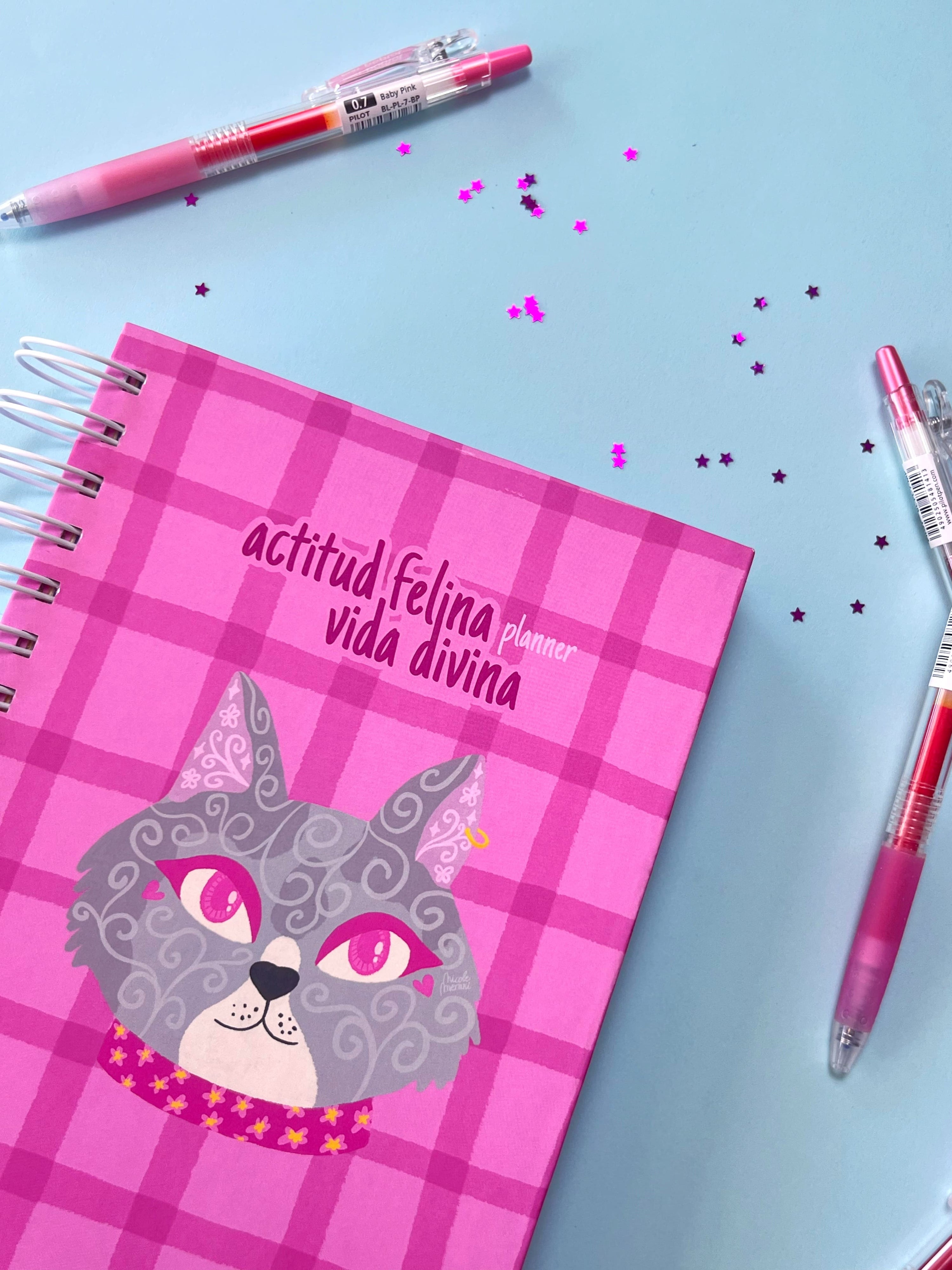 "Actitud Felina" 🐈 - Planner Meraki Sin Fechas
