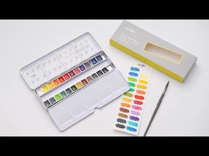 Set Acuarelas 24 colores 2ml Himi | Incluye pincel