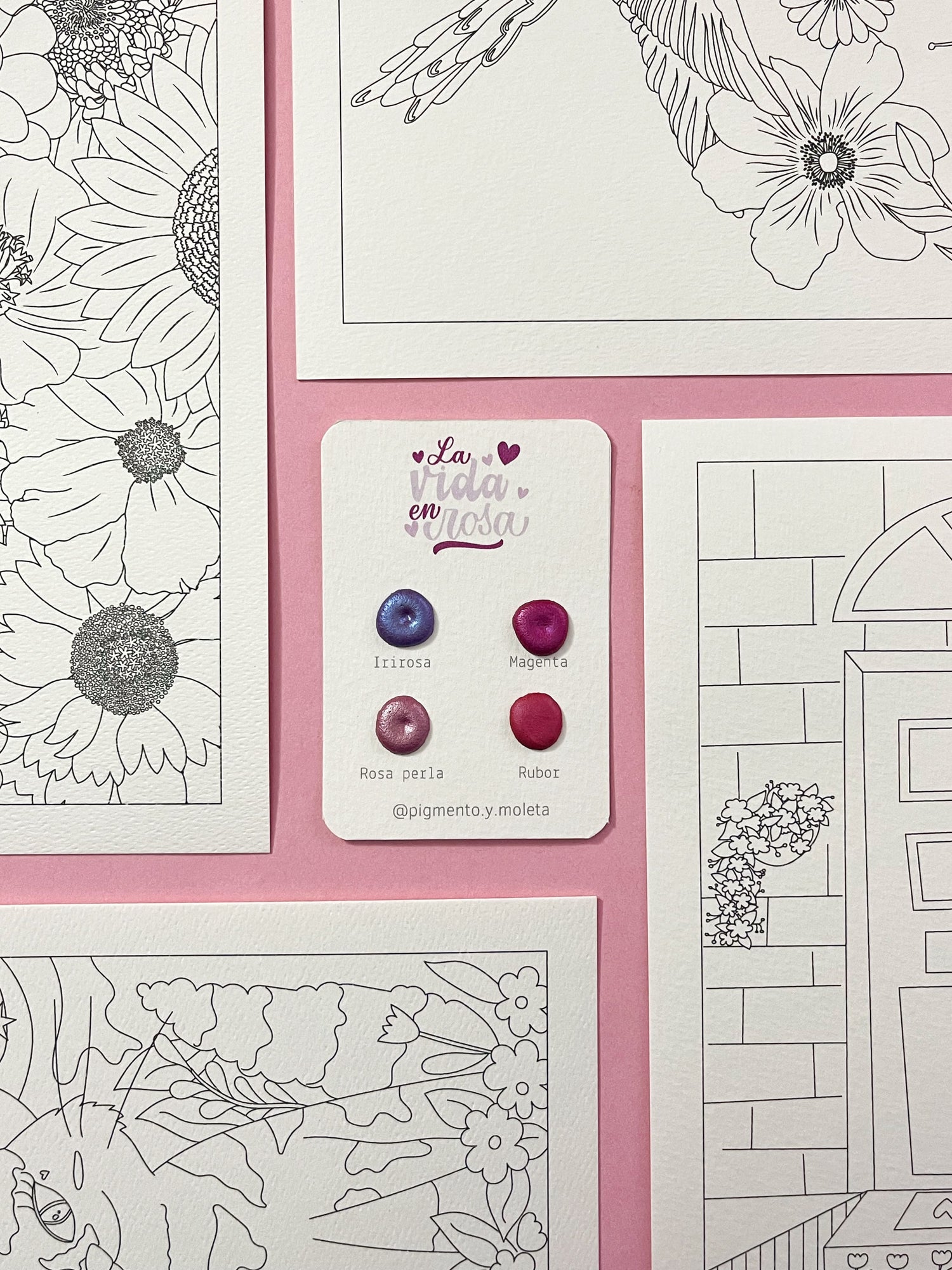 Set Acuarela Surtido | 4 ilustraciones + Puntiset 4 colores