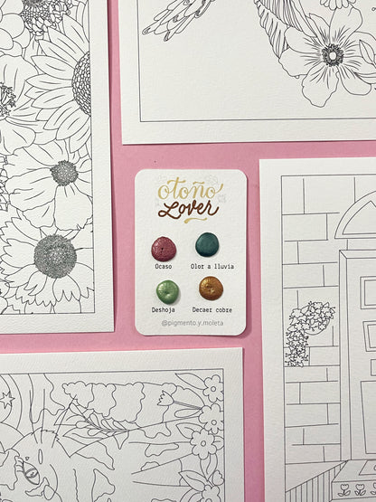 Set Acuarela Surtido | 4 ilustraciones + Puntiset 4 colores