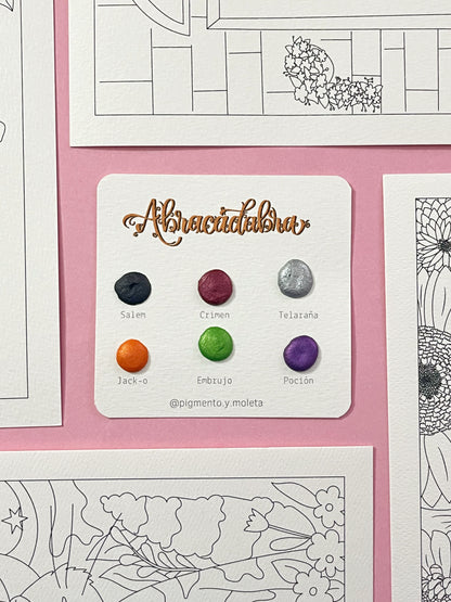 Set Acuarela Surtido | 4 ilustraciones + Puntiset 6 colores