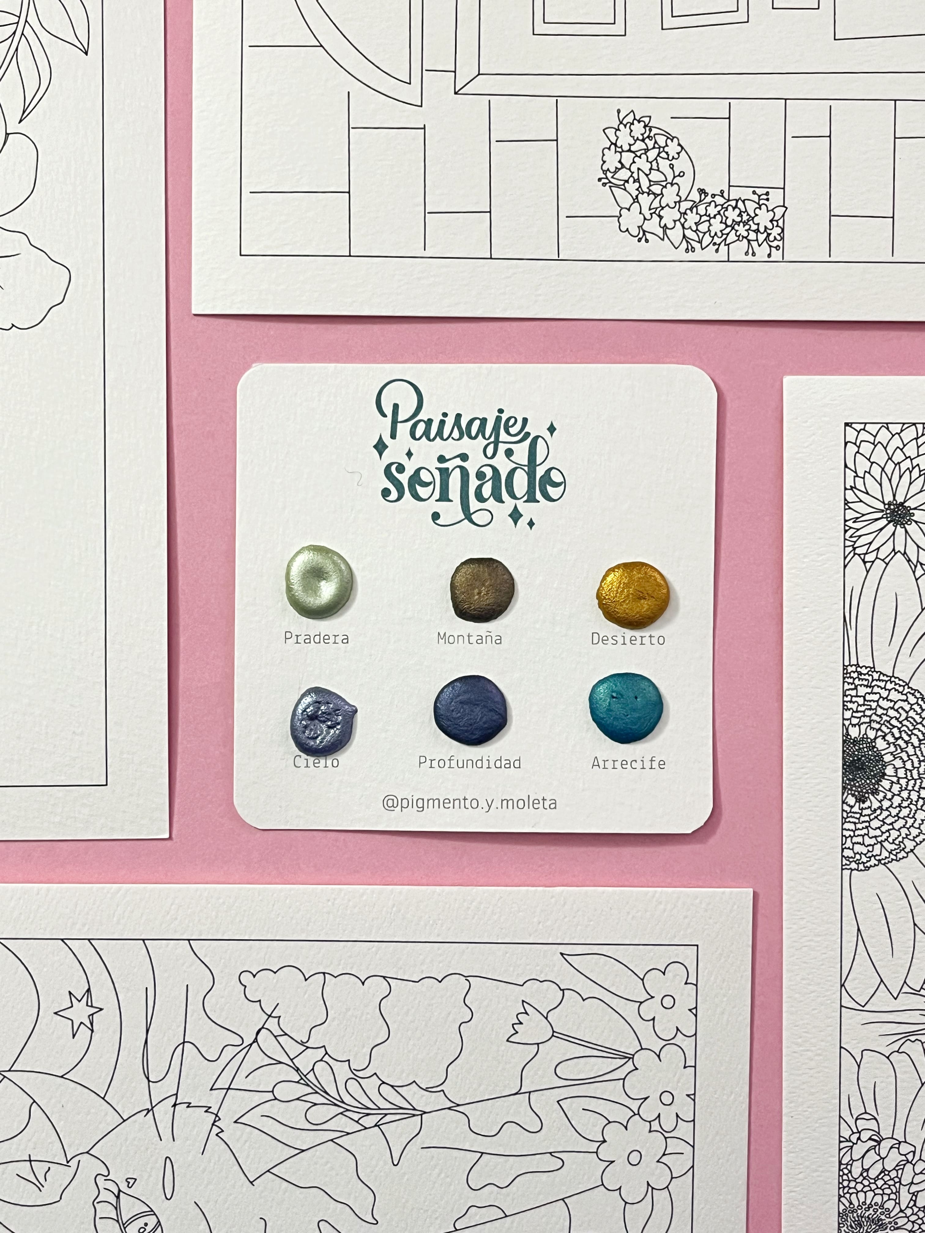 Set Acuarela Surtido | 4 ilustraciones + Puntiset 6 colores