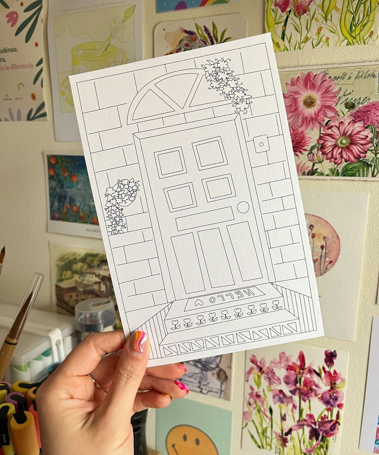 Set de 4 ilustraciones para pintar