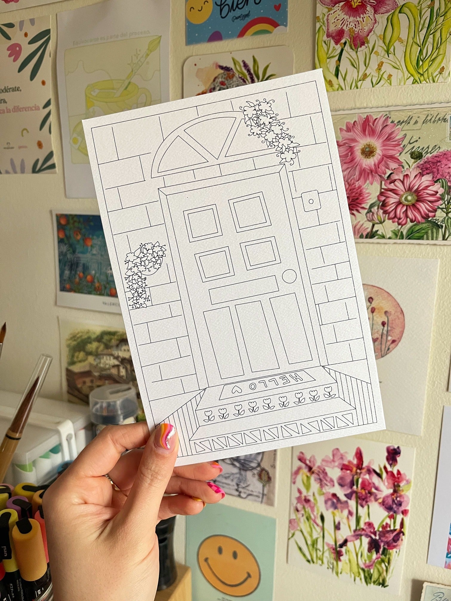 Set de 4 ilustraciones para pintar