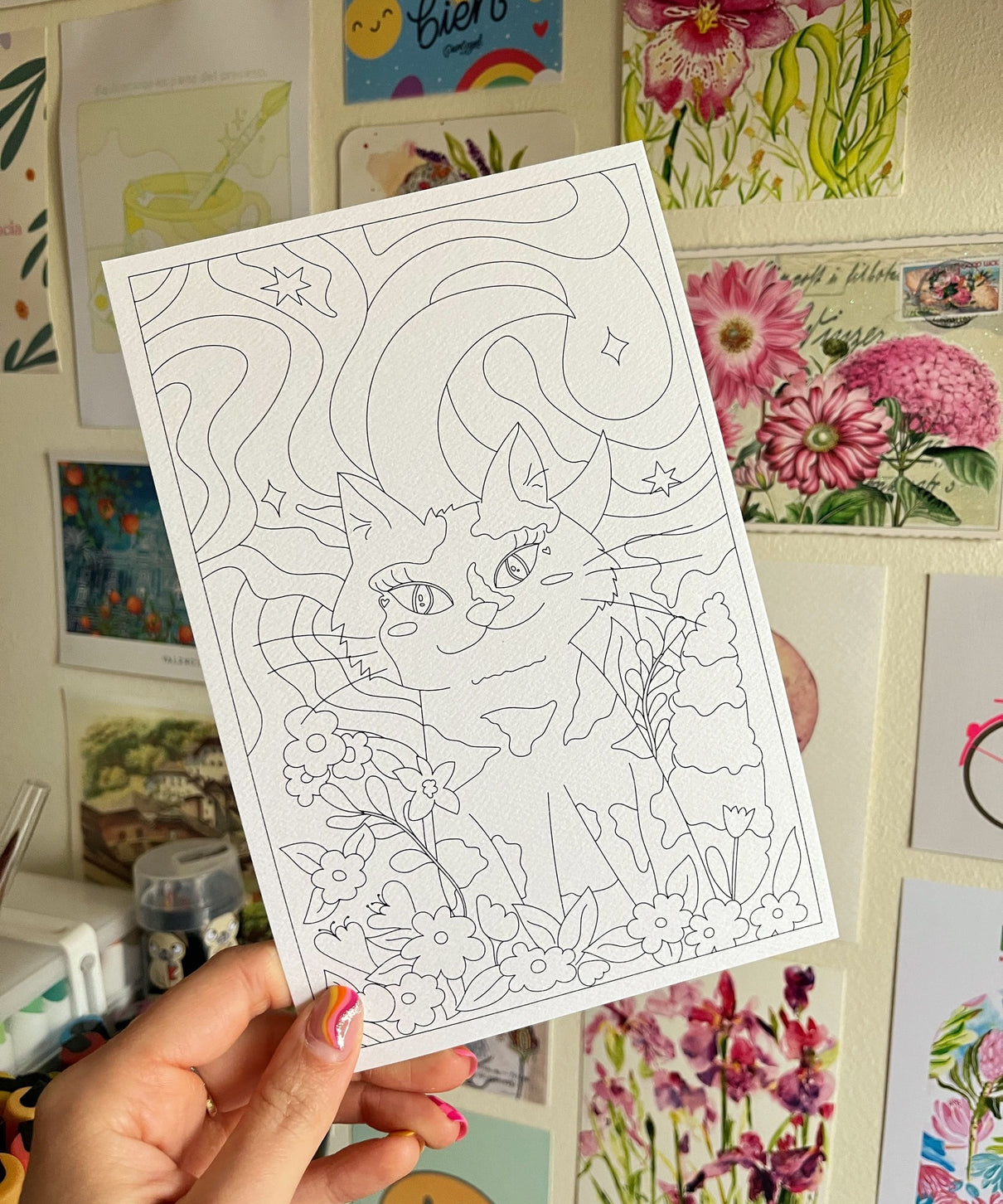 Set de 4 ilustraciones para pintar