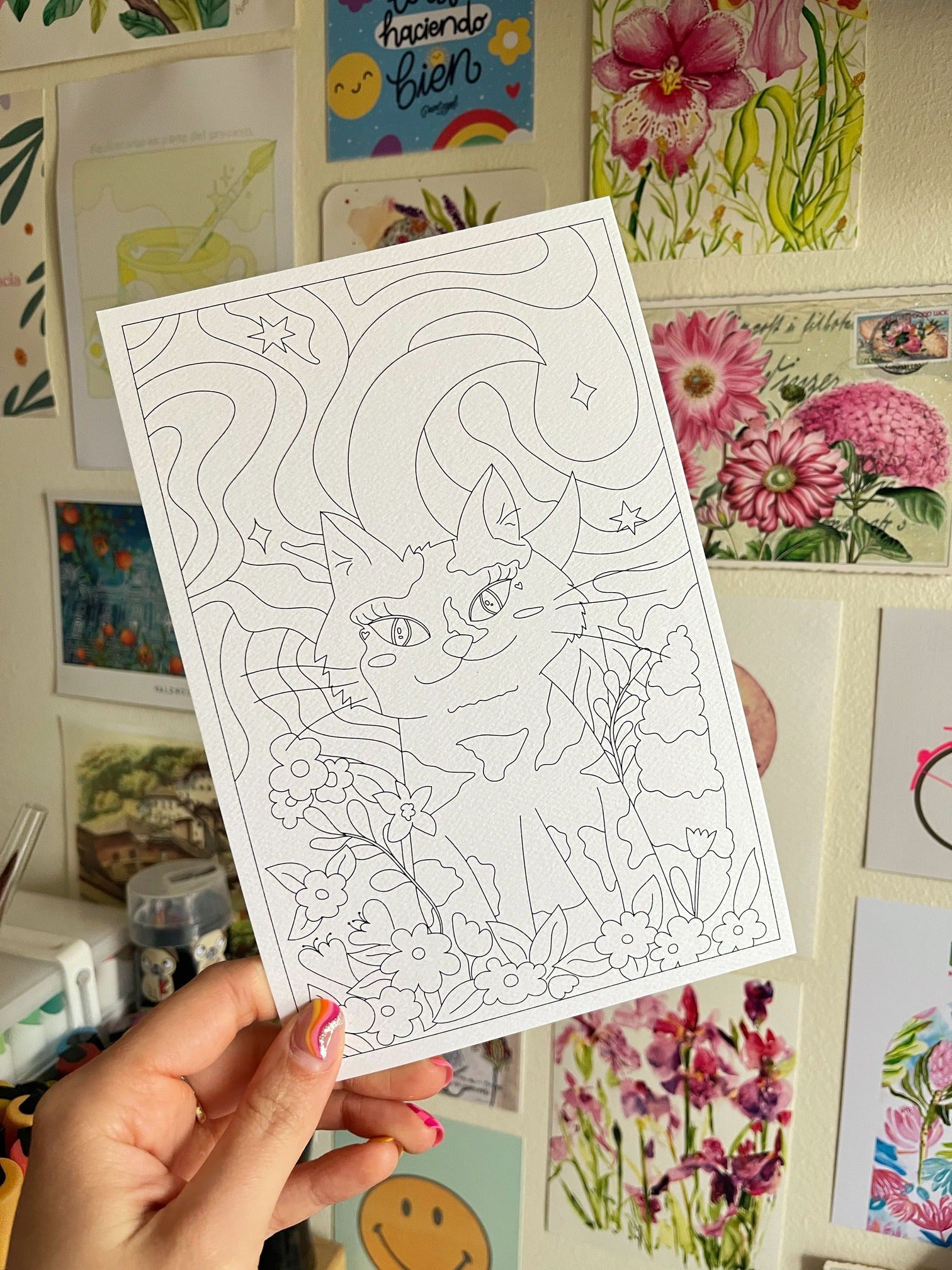 Set de 4 ilustraciones para pintar