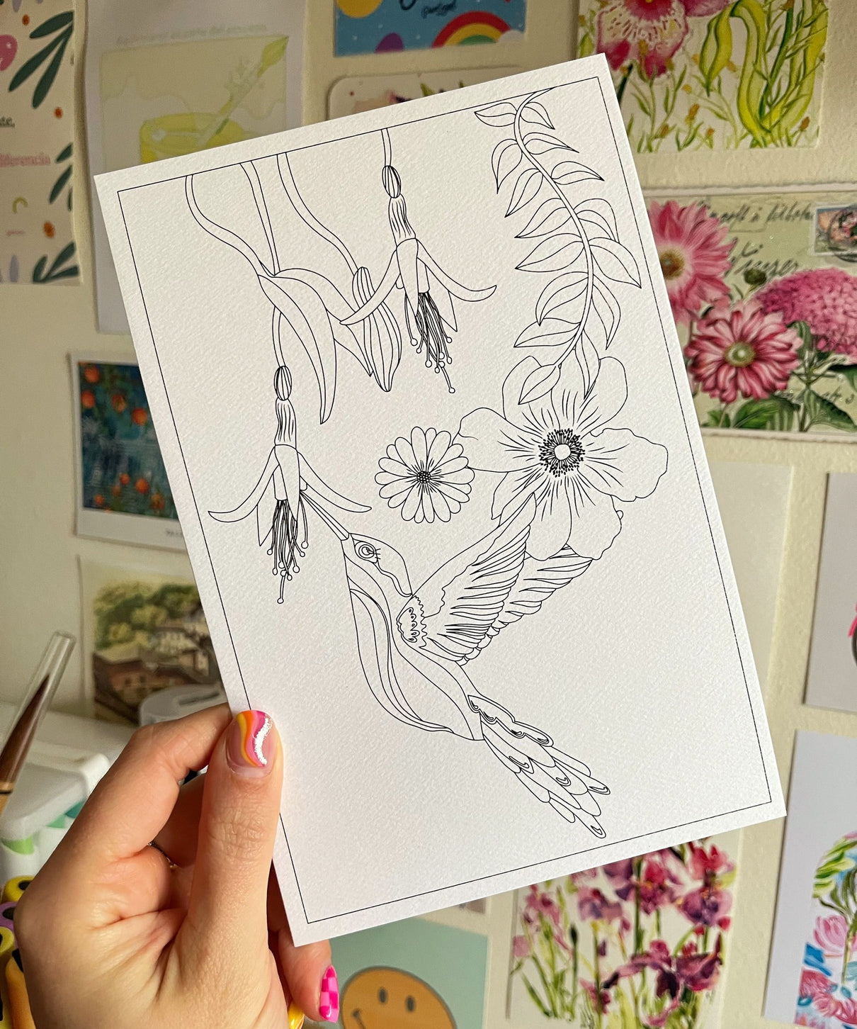 Set de 4 ilustraciones para pintar