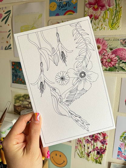 Set de 4 ilustraciones para pintar