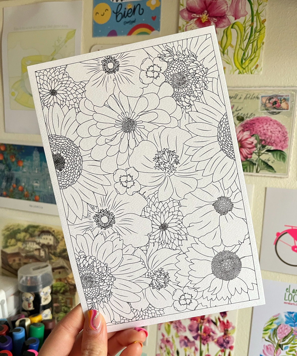 Set de 4 ilustraciones para pintar