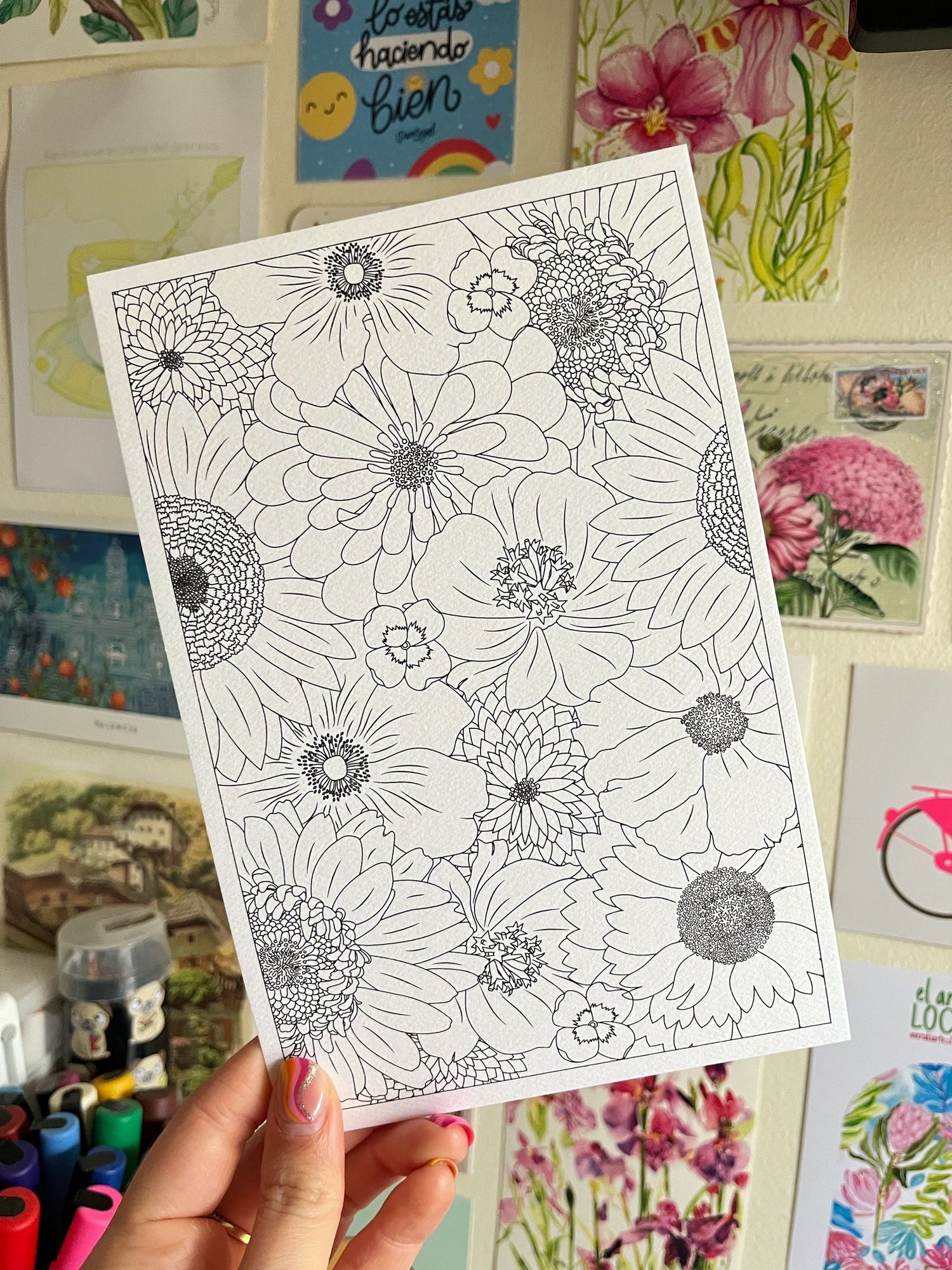 Set de 4 ilustraciones para pintar