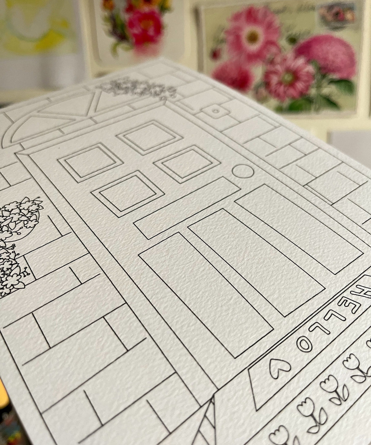 Set de 4 ilustraciones para pintar