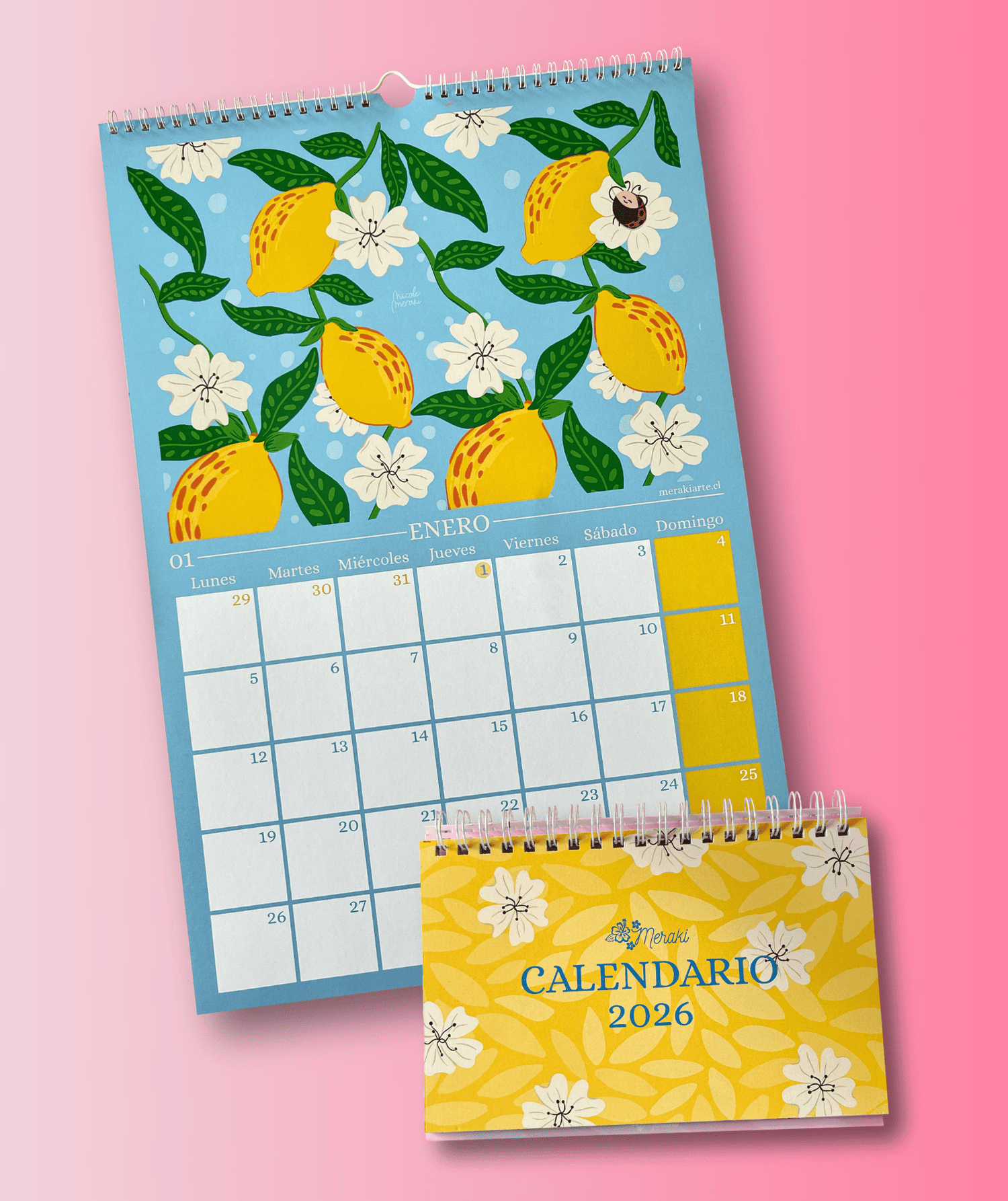 Calendario 2026 Pared + Calendario 2026 Escritorio