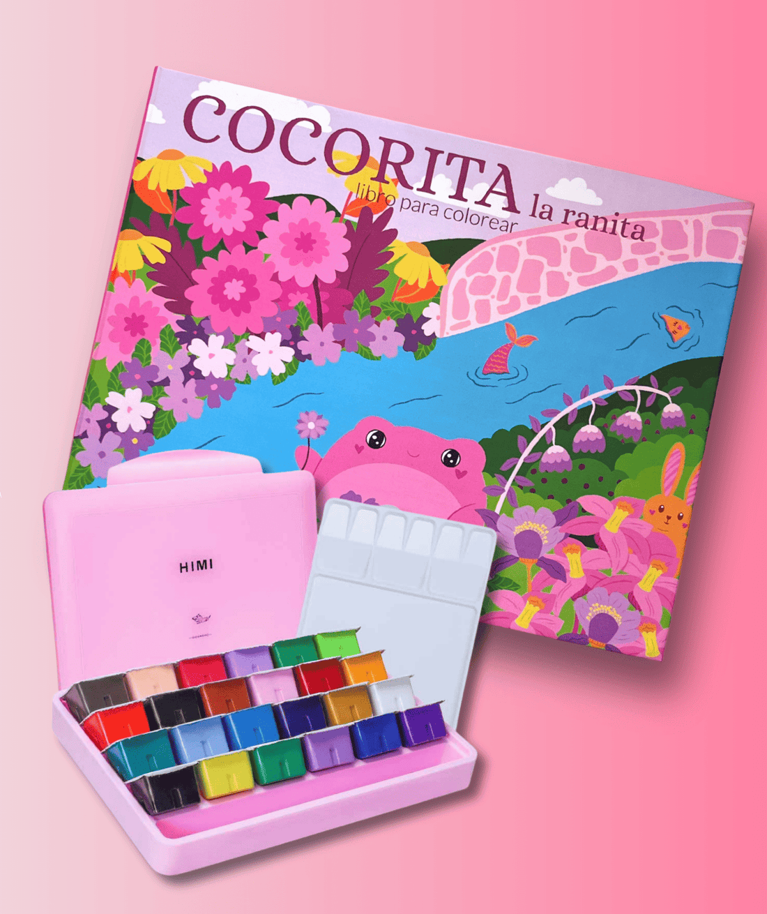 Pack Libro Cocorita + Gouache Himi 24 colores Rosado