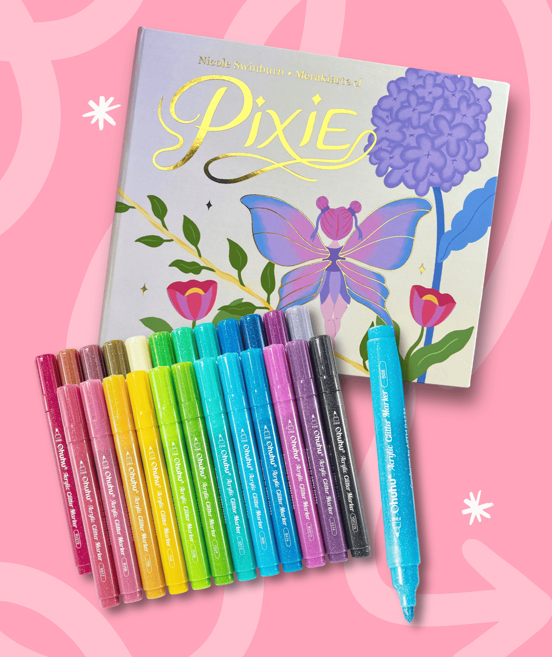 Pack Pixie + Glitter 3mm Metálicos Purpurina Ohuhu | 24 colores