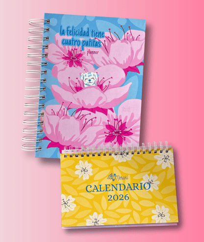 Pack Calendario 2026 Escritorio + Planner Cuatro Patitas