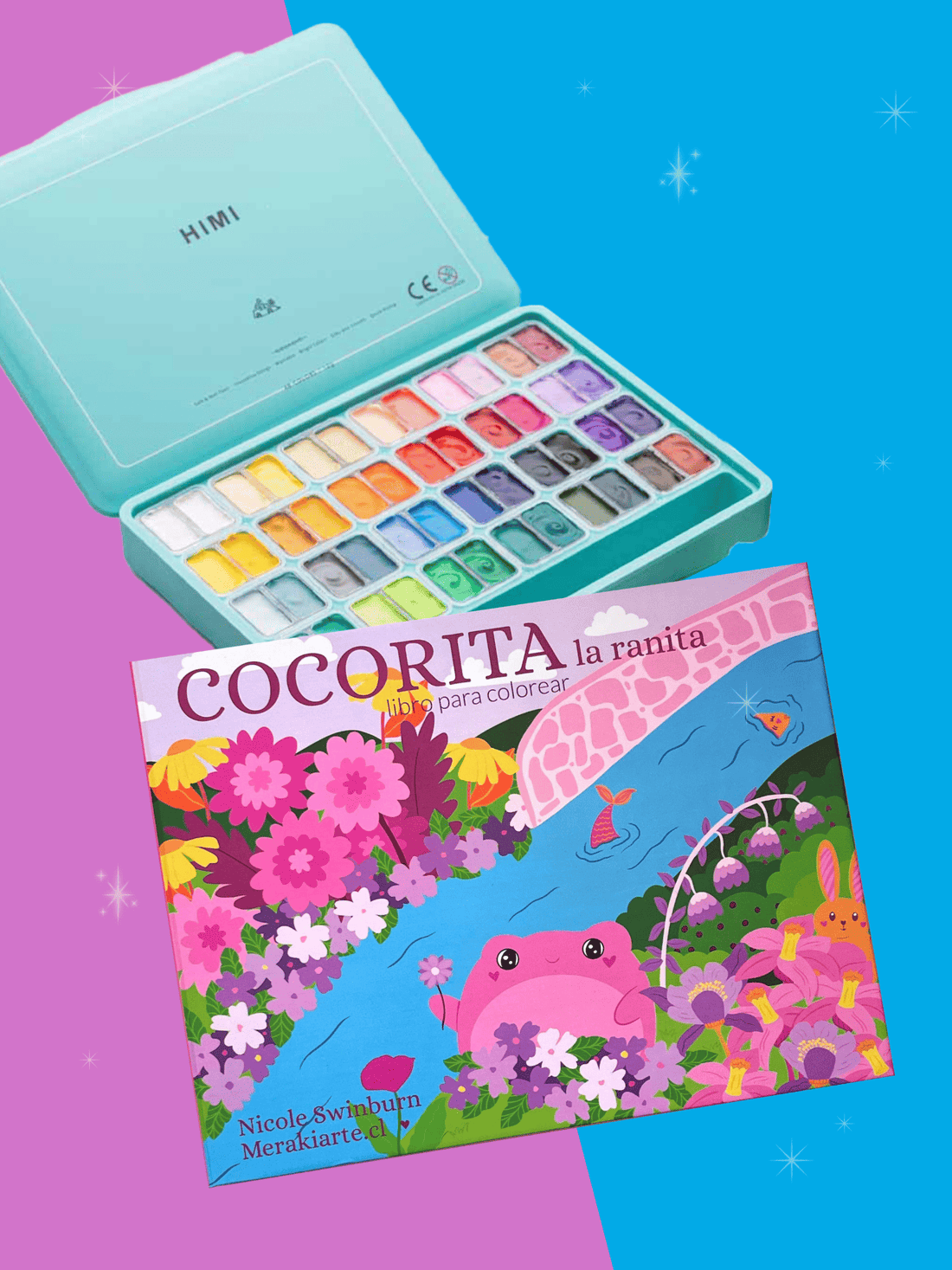 Set de Regalo: Cocorita Colorida Gouache 48 colores