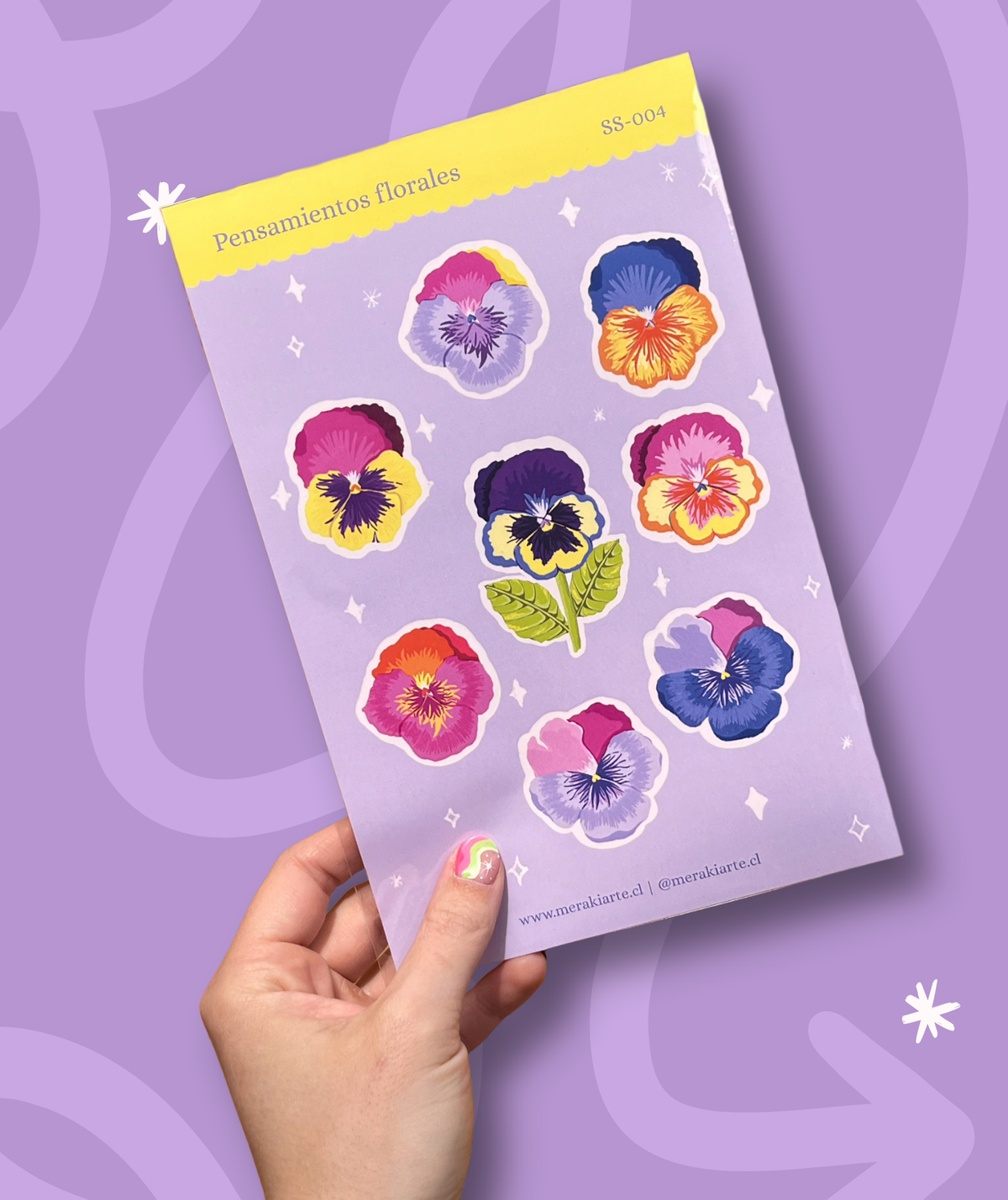Lámina de Stickers | Pensamientos Florales