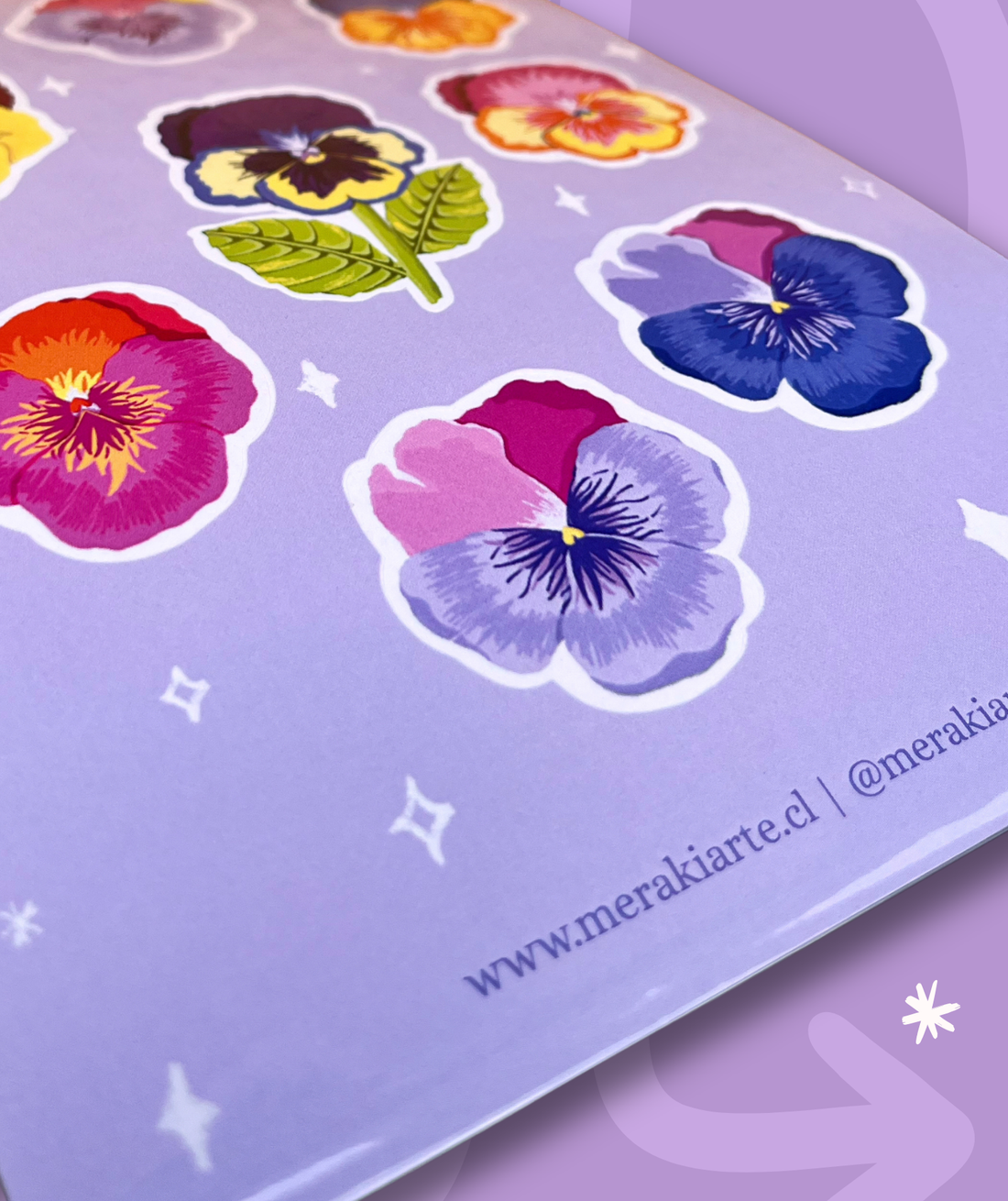 Lámina de Stickers | Pensamientos Florales
