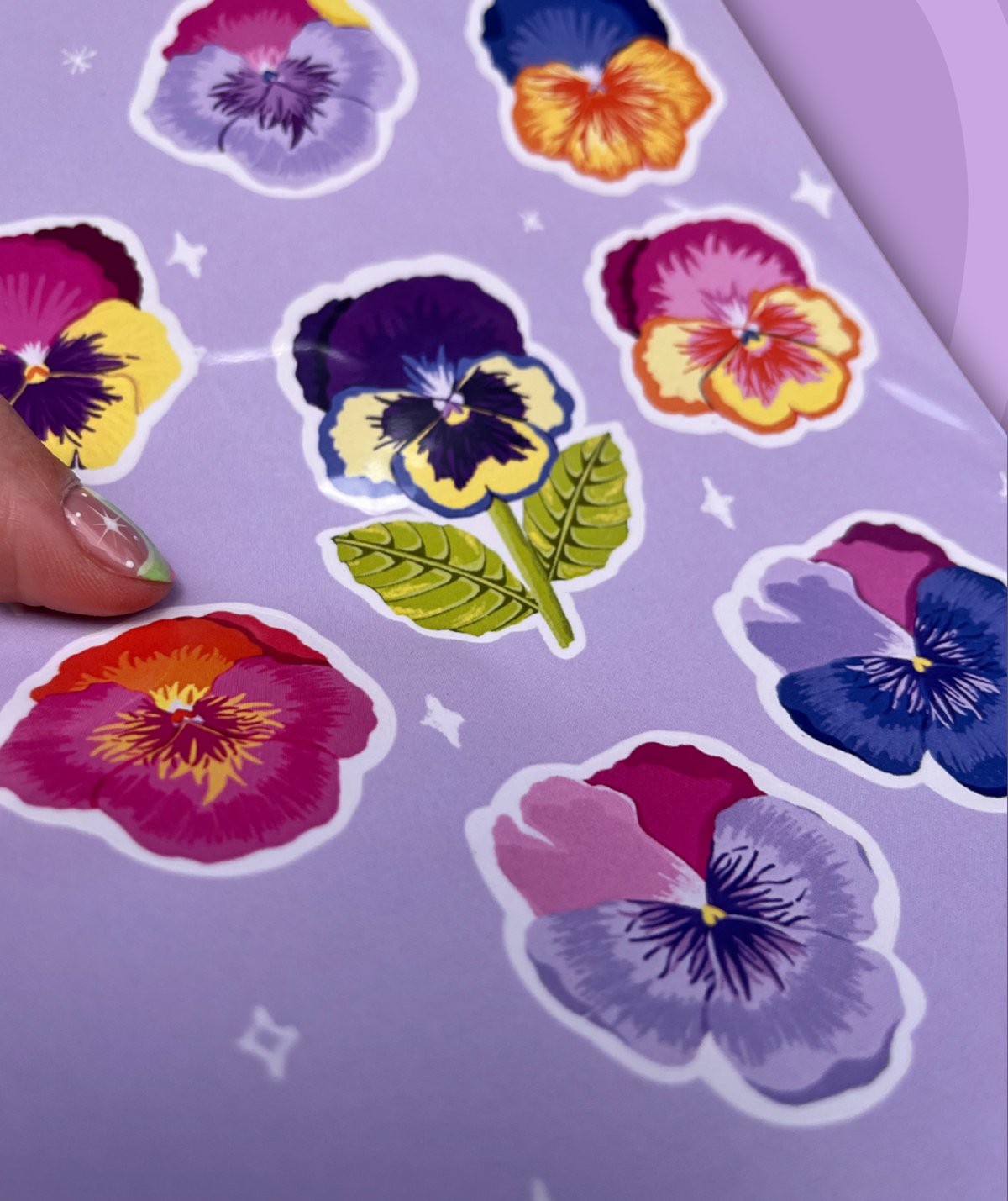Lámina de Stickers | Pensamientos Florales