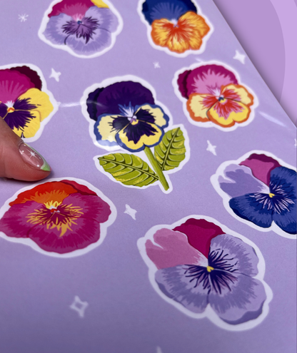 Lámina de Stickers | Pensamientos Florales