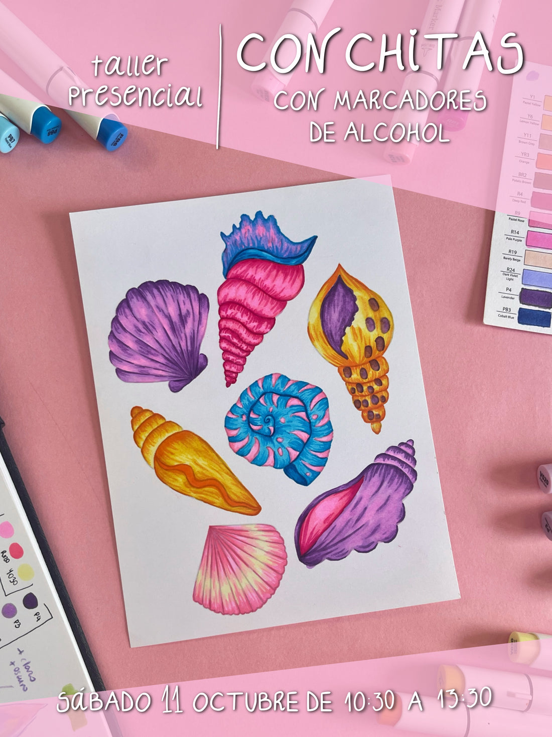 [PRESENCIAL] Conchitas con Marcadores de Alcohol | Workshop | Sáb 11 Octubre AM