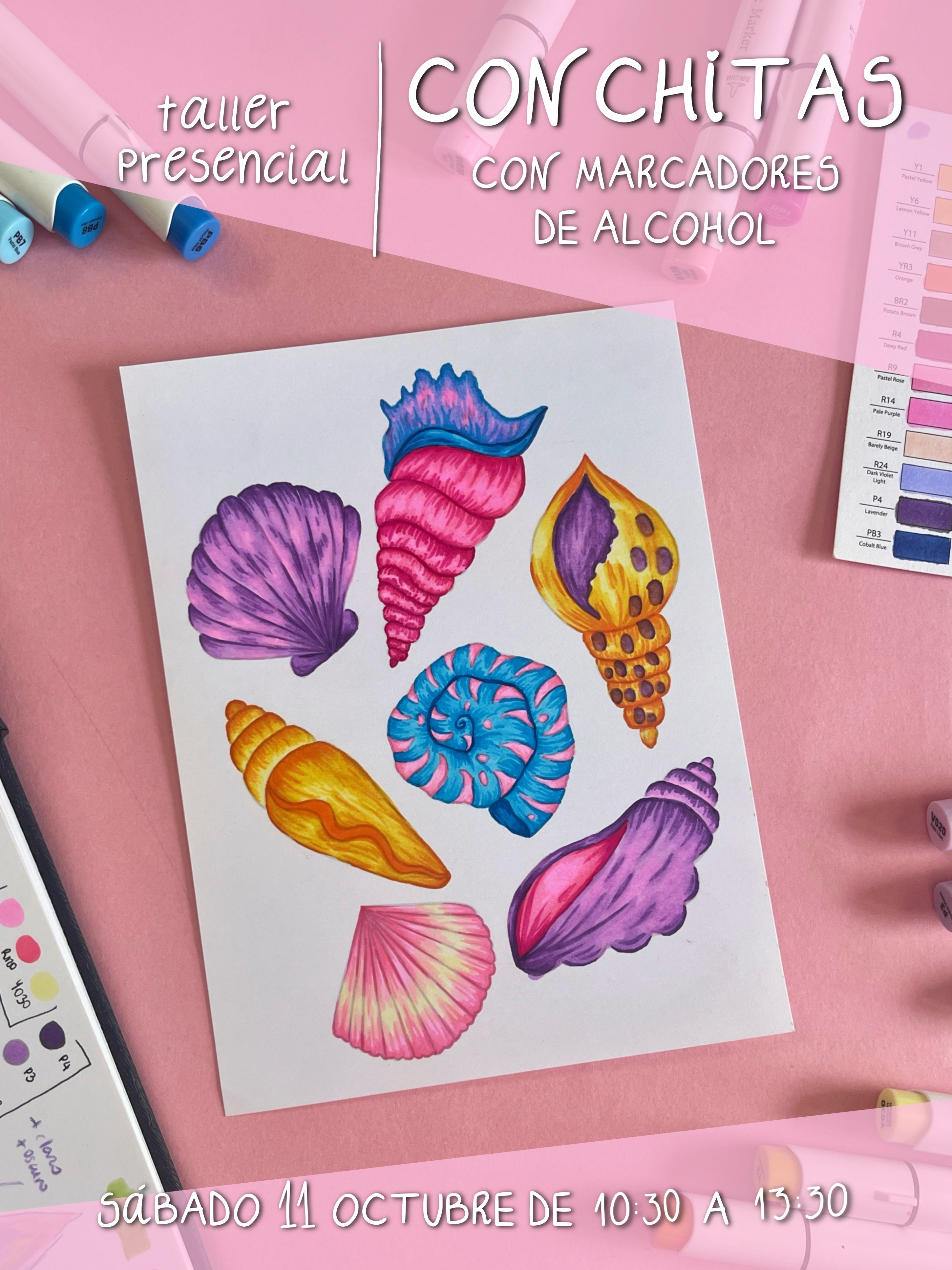 [PRESENCIAL] Conchitas con Marcadores de Alcohol | Workshop | Sáb 11 Octubre AM