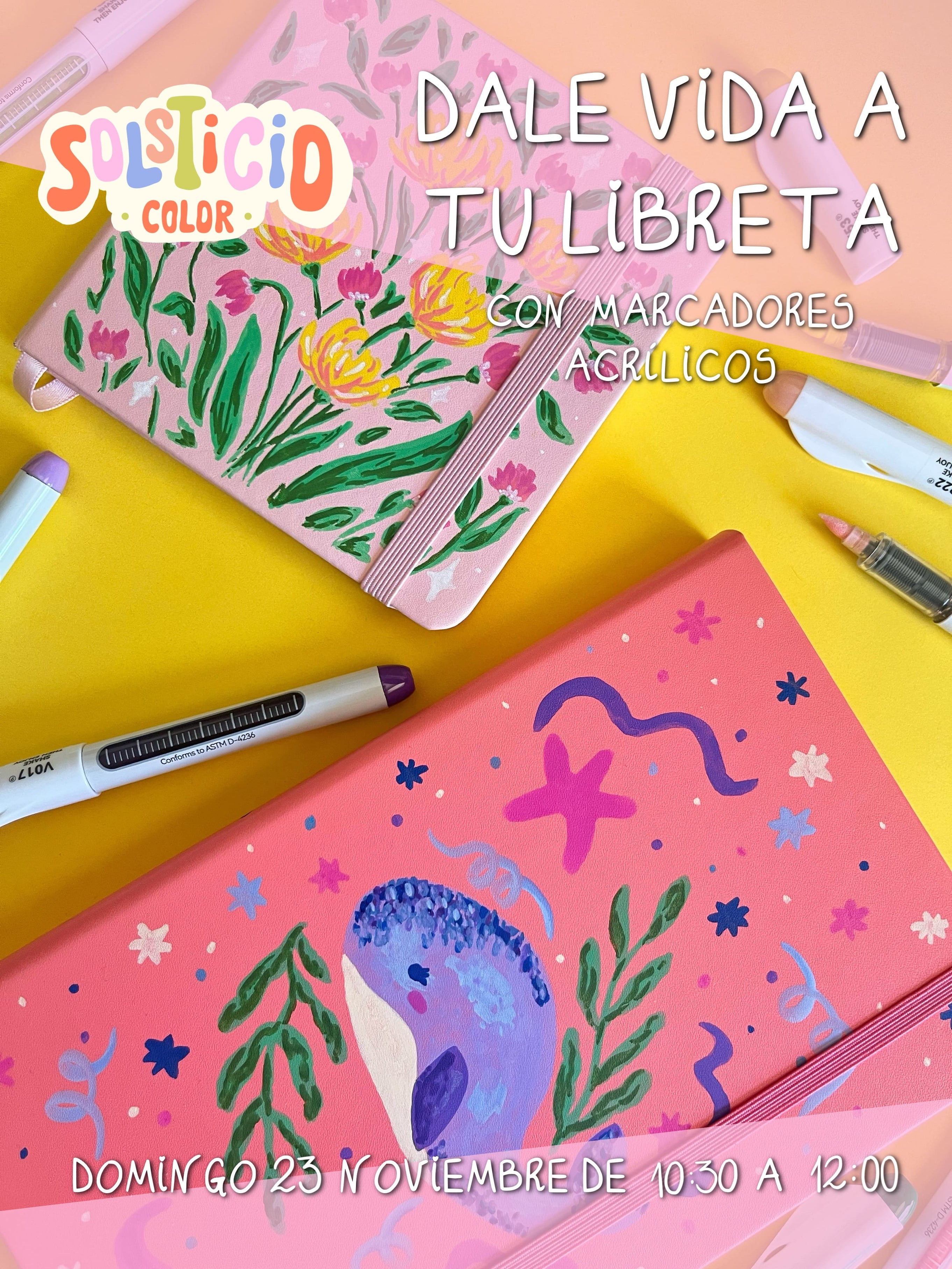 [PRESENCIAL] Dale vida a tu Libreta con Marcadores Acrílicos | Dom 23 Noviembre 10:30 AM