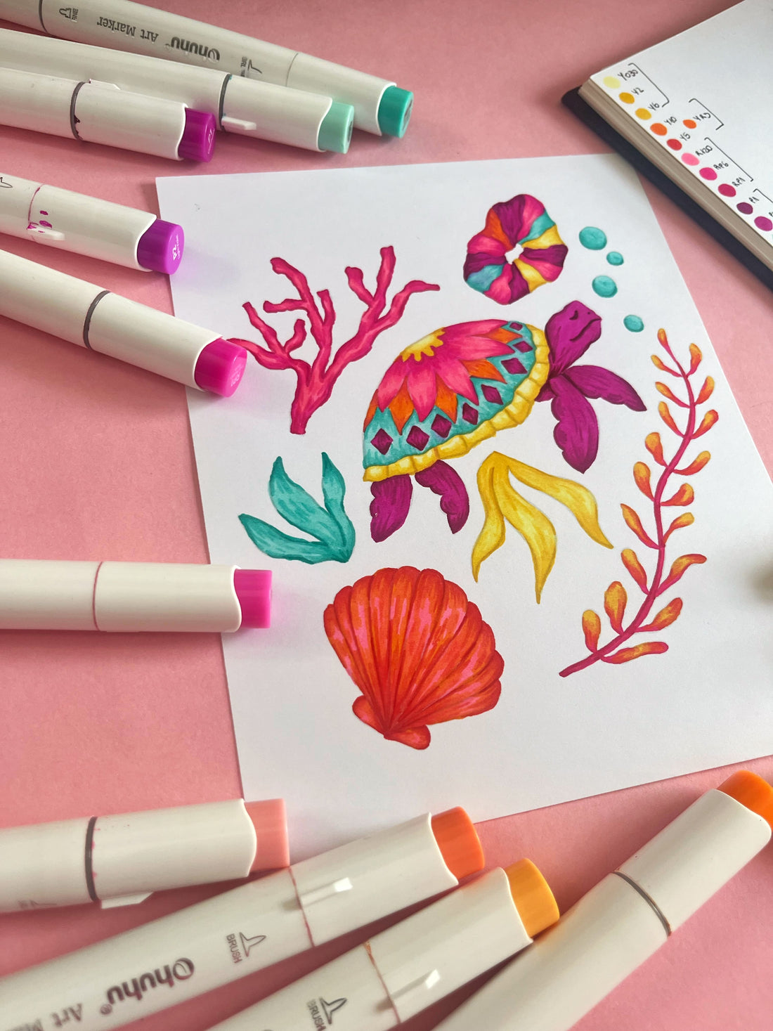 [PRESENCIAL] Tortuga con Marcadores de Alcohol | Workshop | Sáb 25 Octubre AM