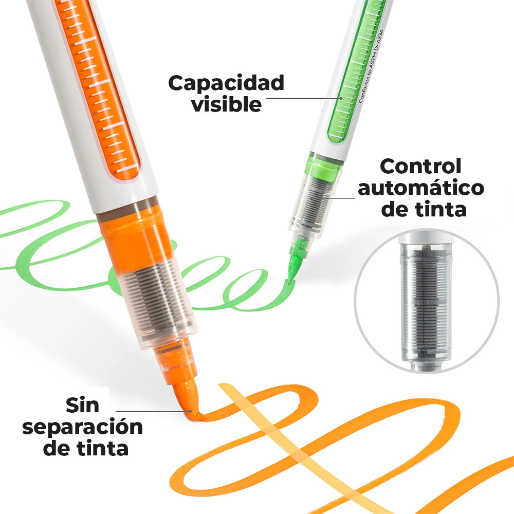 Marcadores Acrílicos Ohuhu Nahuku | Punta Pincel | 24 colores