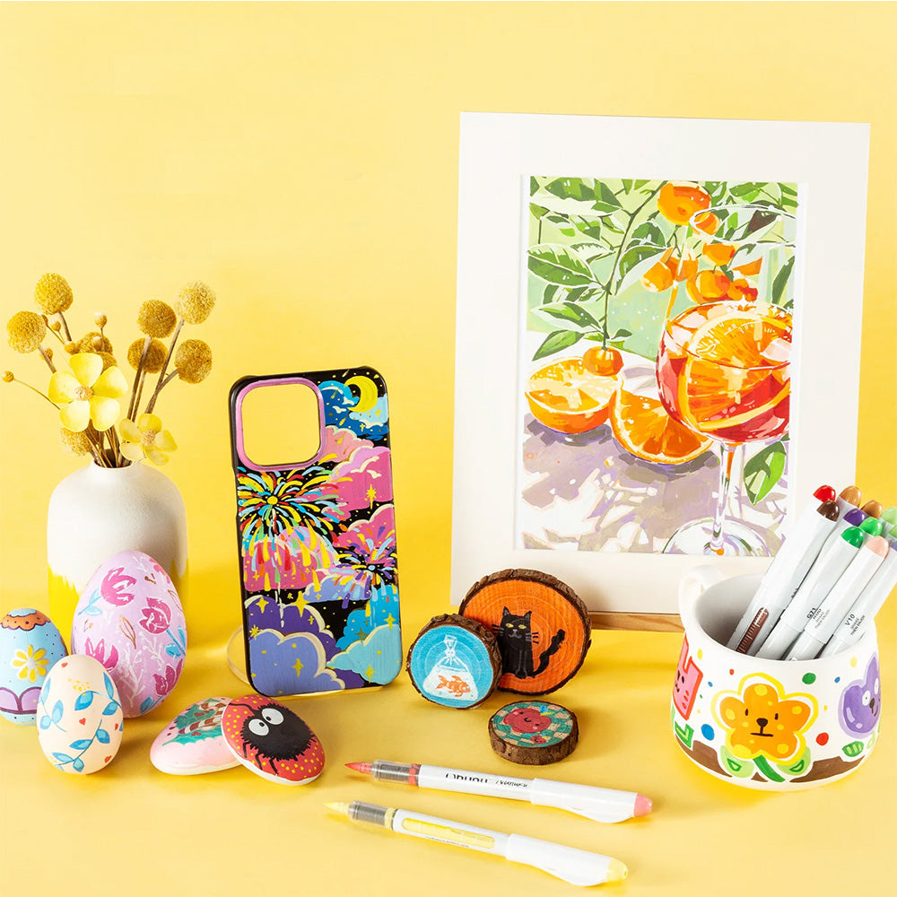 Marcadores Acrílicos Ohuhu Nahuku | Punta Pincel | 24 colores